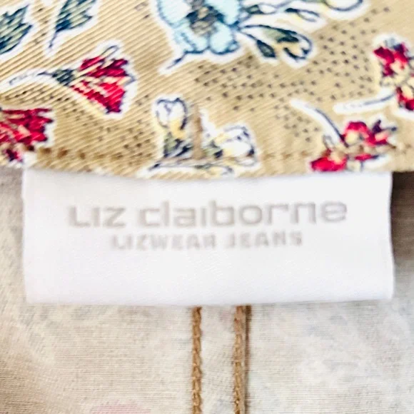 Vintage Cottagecore Skirt Size 10 100% Cotton Floral LizWear Jeans 5 Pocket - Picture 10 of 13